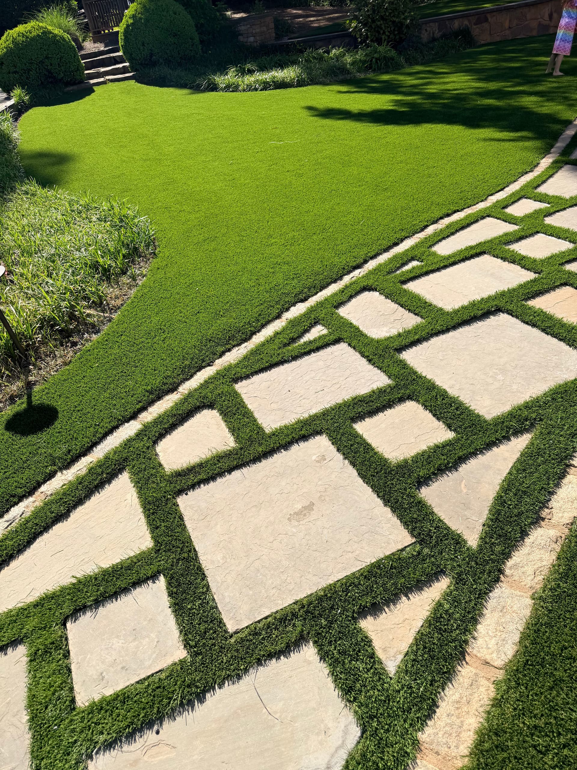 Gallery photos for Backyard Turf Installation with Stone Path in Dunwoody: Image #1