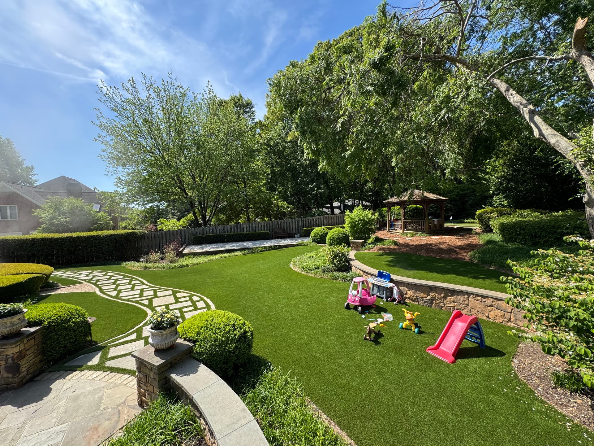 Gallery photos for Backyard Turf Installation with Stone Path in Dunwoody: Image #3