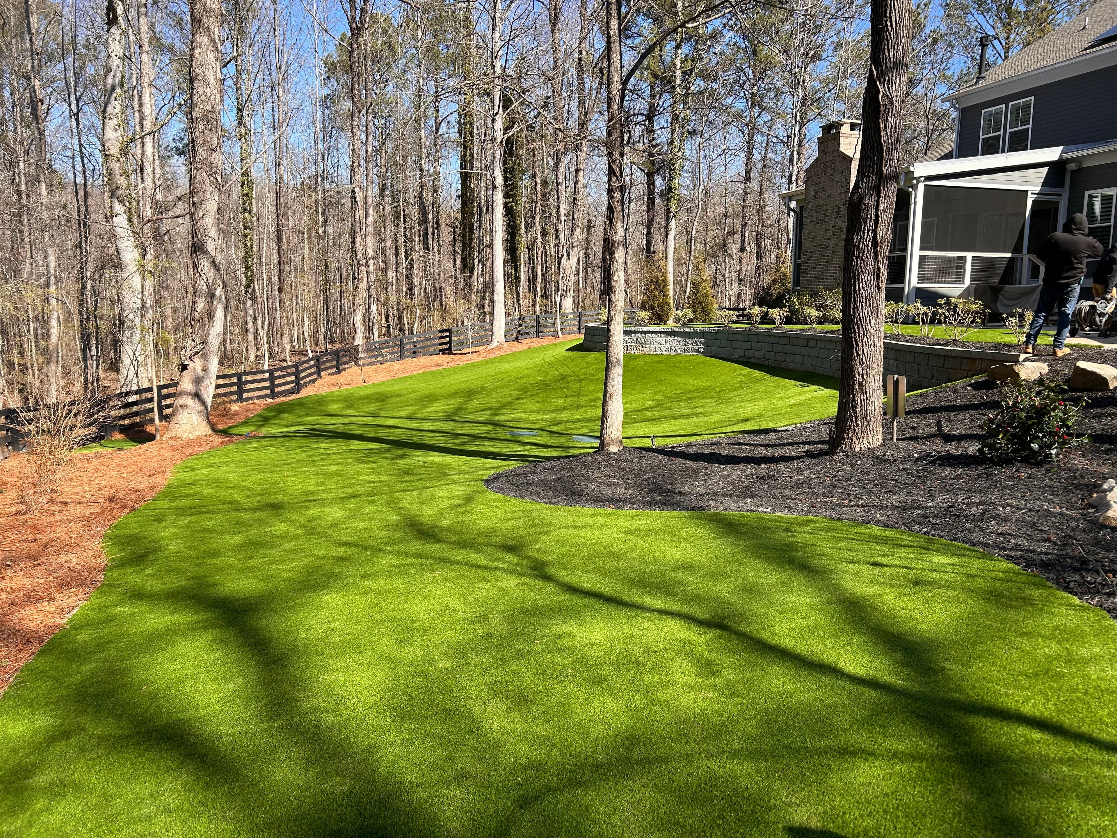 Project Custom Backyard Artificial Turf Installation with Full Landscape Design image