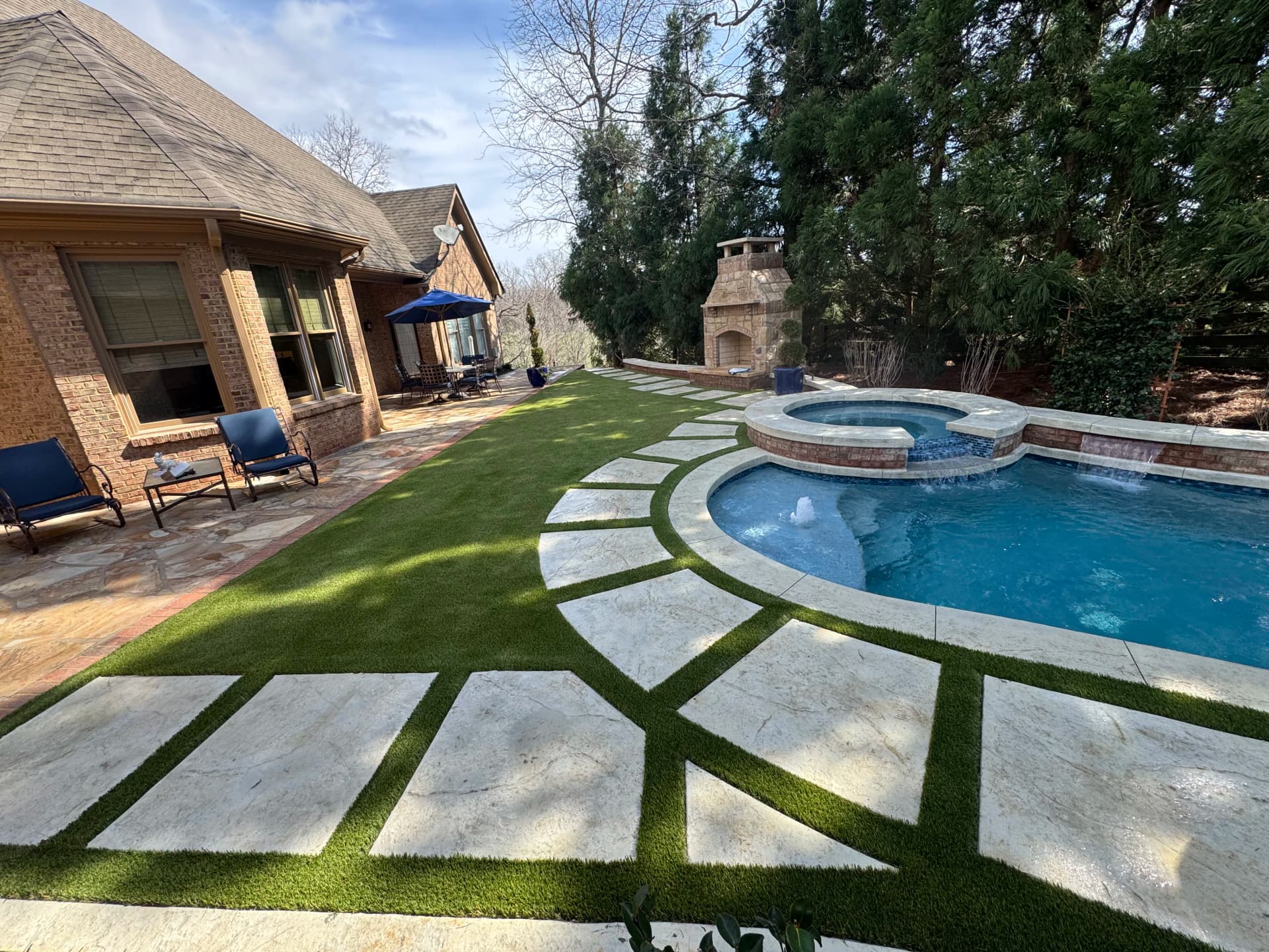Gallery photos for Poolside Artificial Turf Installation in Canton, GA: Image #1