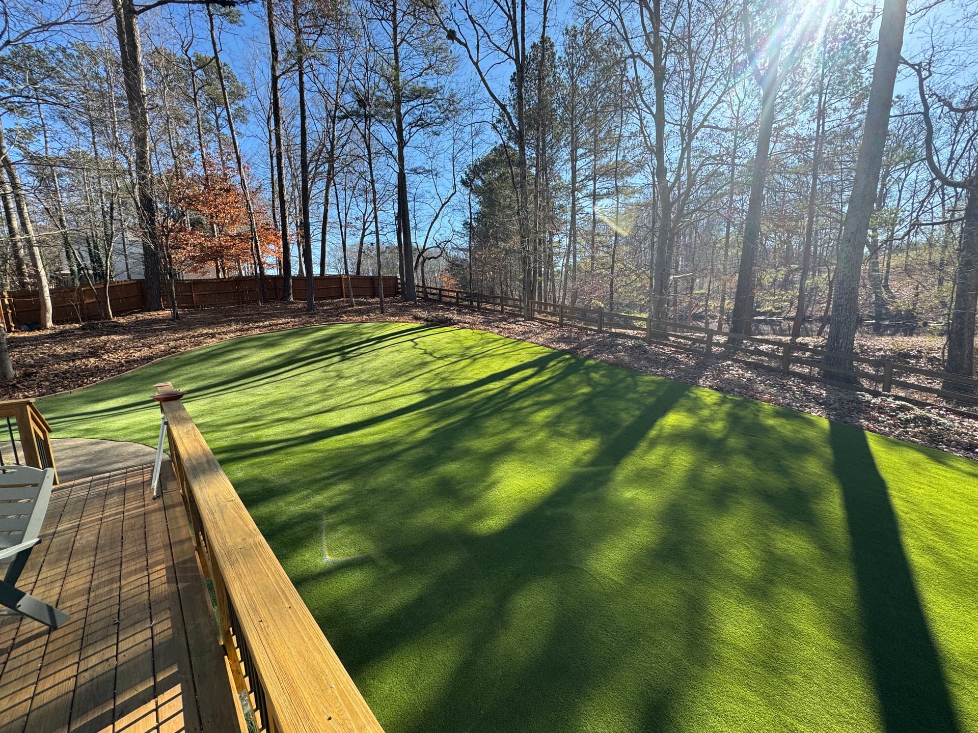 Backyard Artificial Turf Installation in Cumming GA