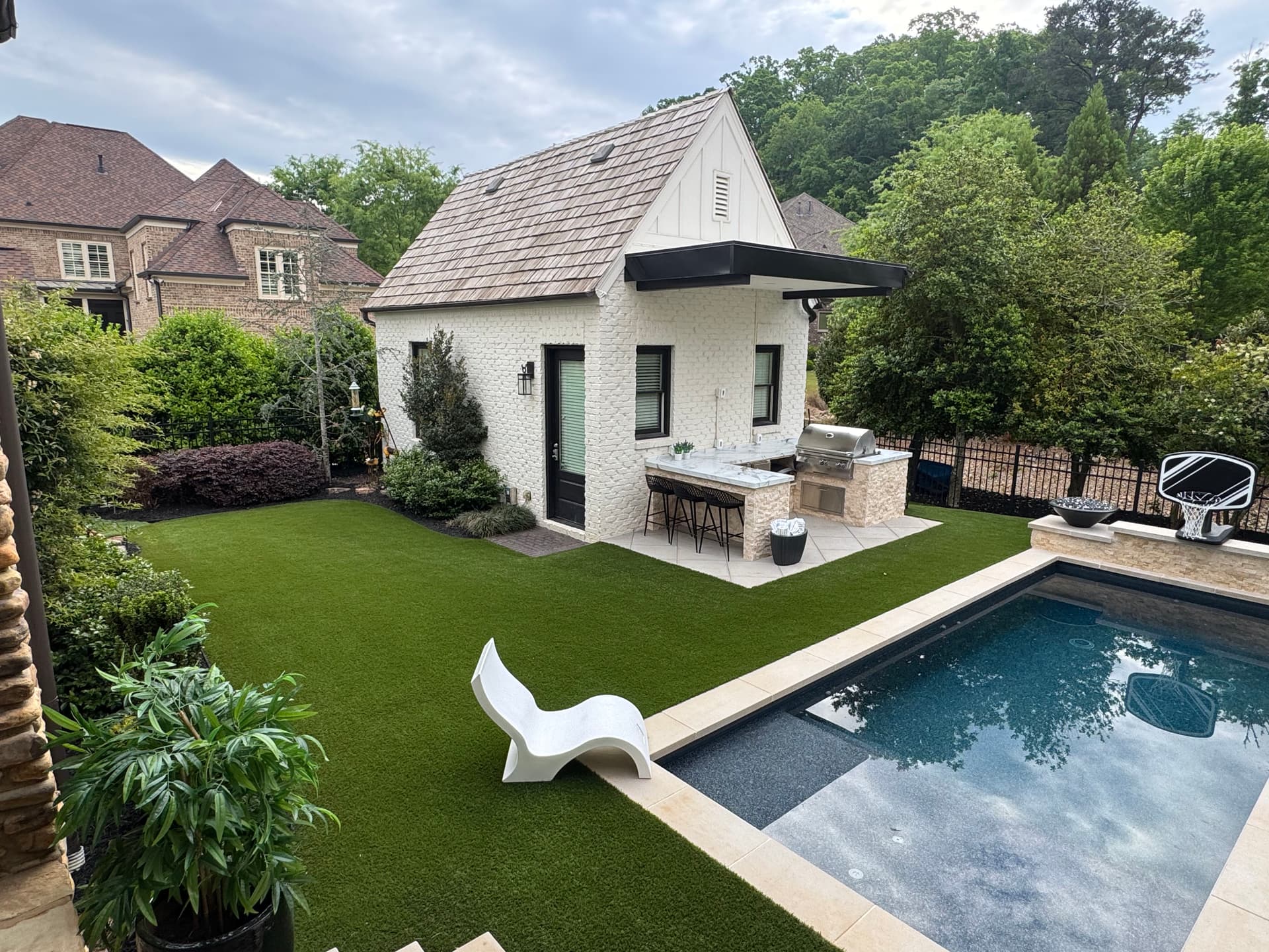 Pool Area Turf Installation Done Right in Duluth Georgia image