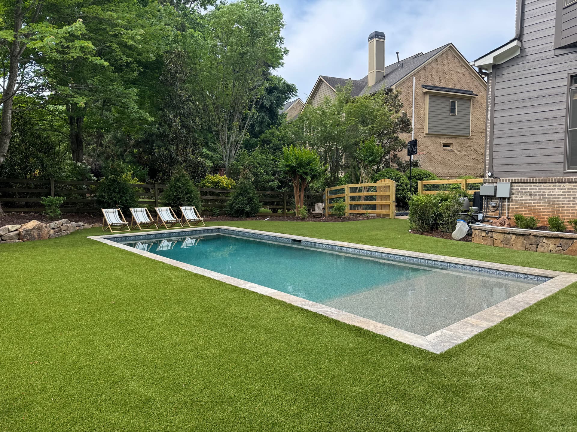 Poolside Artificial Turf Installation in Alpharetta image