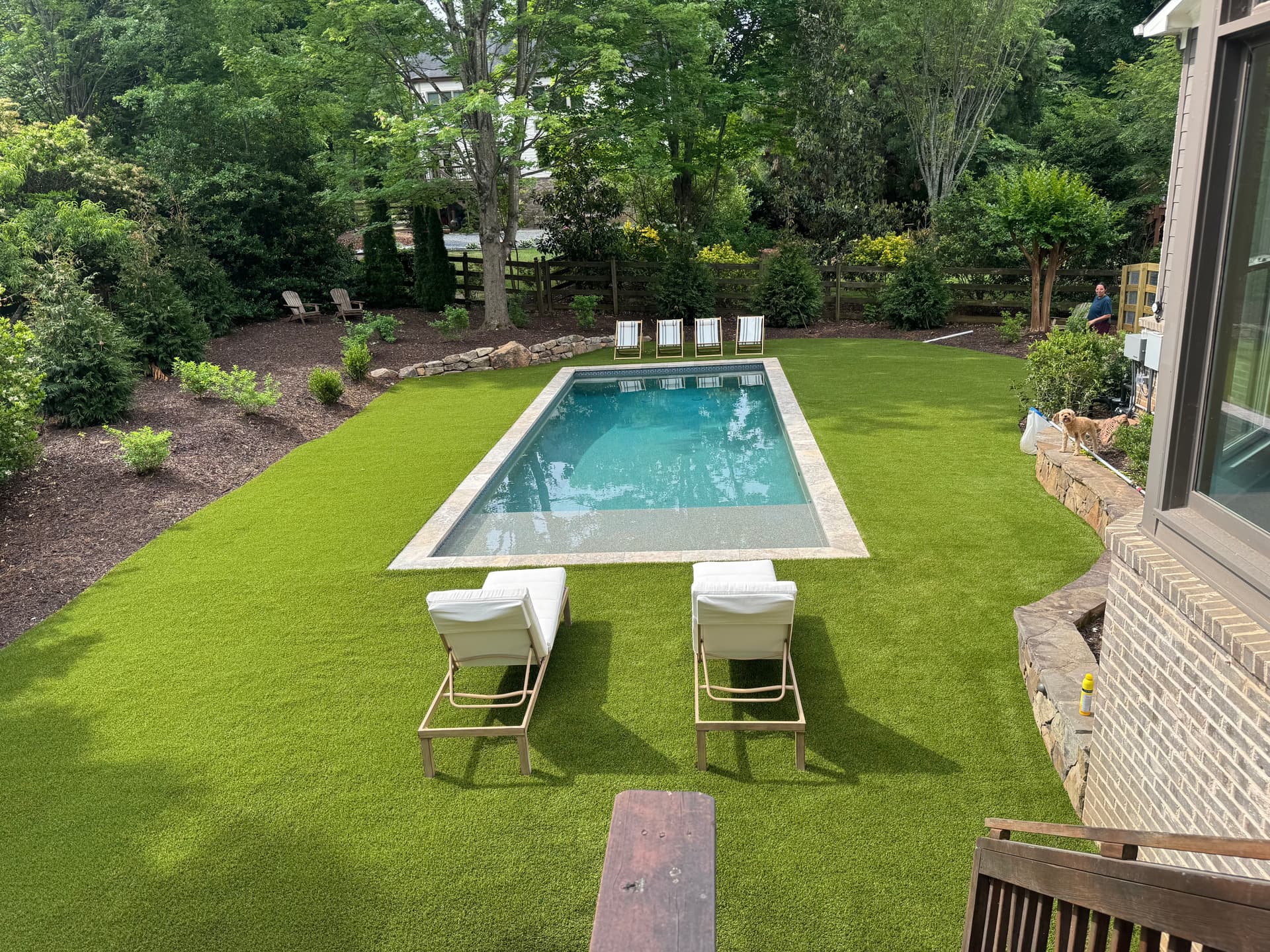 Gallery photos for Poolside Artificial Turf Installation in Alpharetta: Image #2